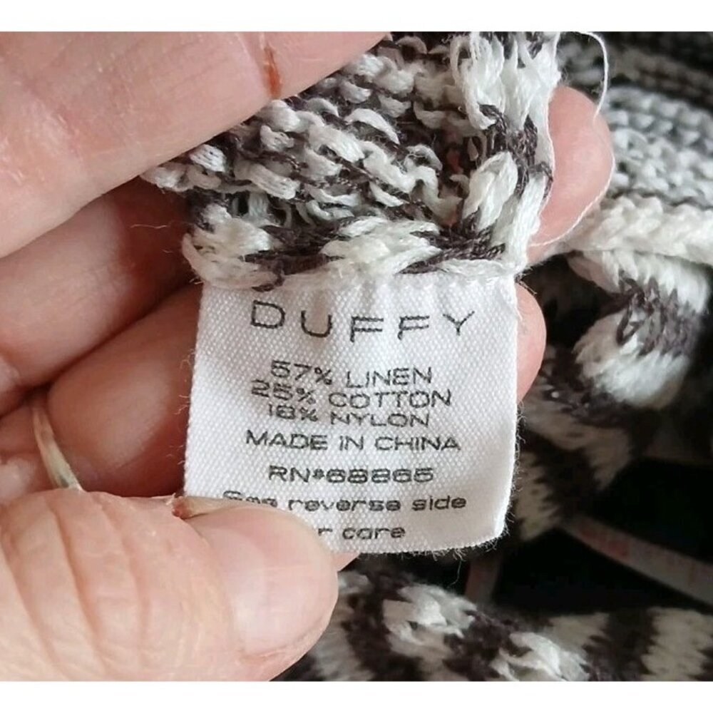 Duffy Linen Blend Striped Scoop Neck Tunic Sweater - Picture 9 of 10